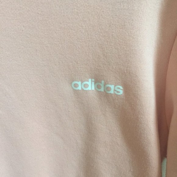Adidas Climalite Peach Triple Striped Pullover Sweatshirt Sz L - Picture 5 of 11